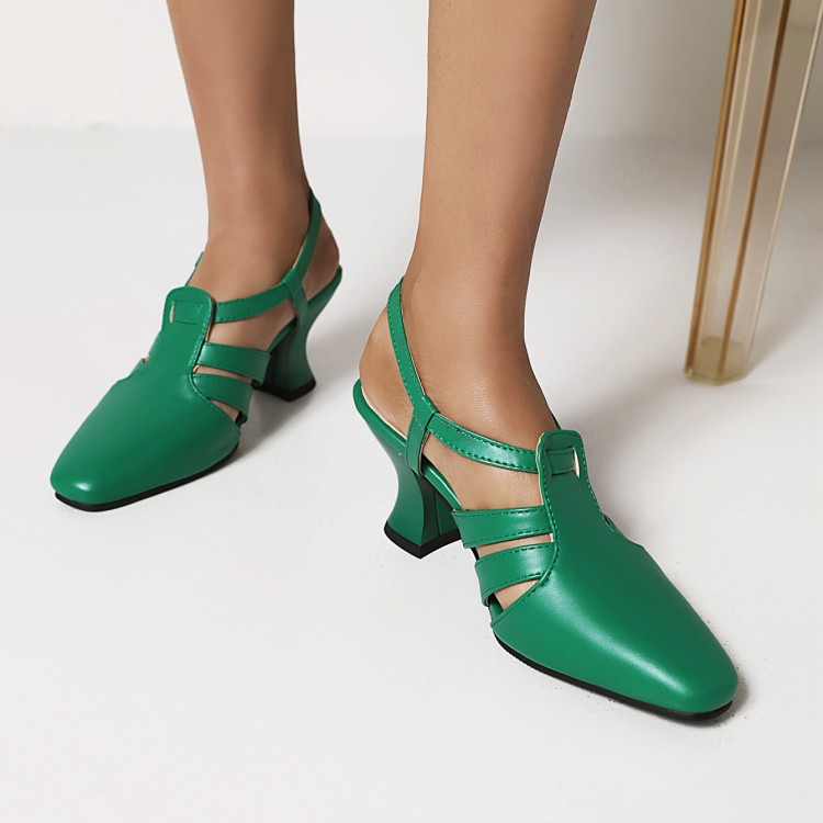 Closed Toe High Heel Sandals with Wine Glass Heel - Image 2