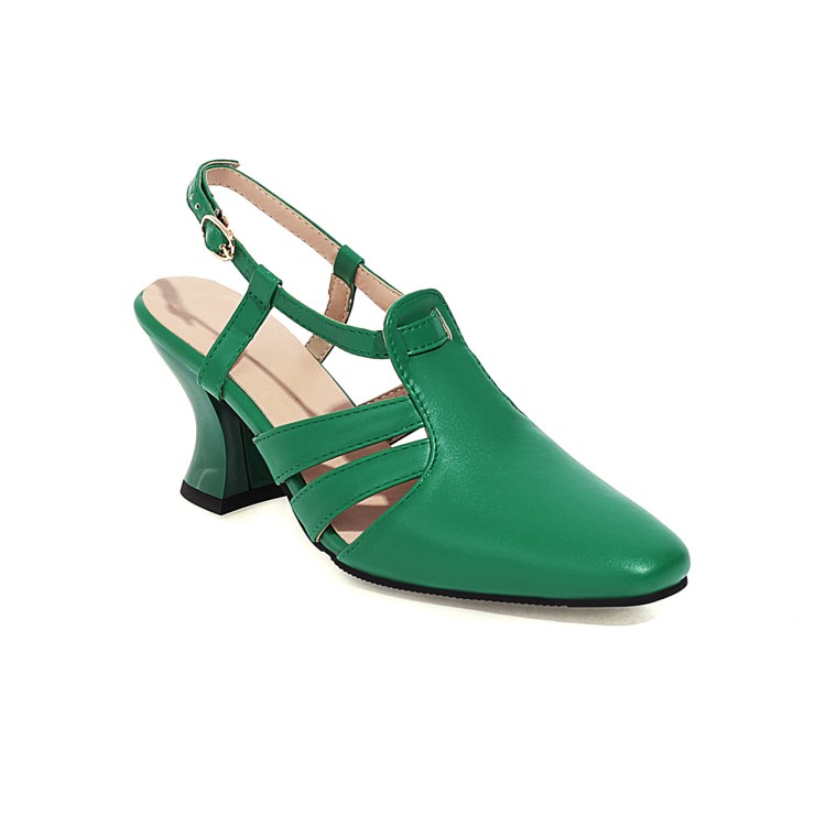 Closed Toe High Heel Sandals with Wine Glass Heel - Image 4