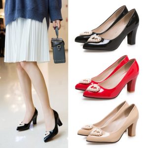 Fashion High Heel Pumps with Rhinestone Pointed Toe