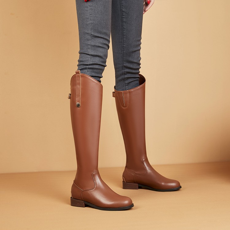 military-style-knee-high-riding-boots-with-buckle-and-rivet-details