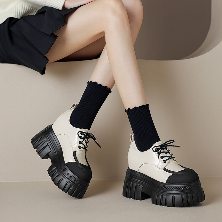 Platform Rocker Shoes Patent Leather EVA Sole Spring 2024