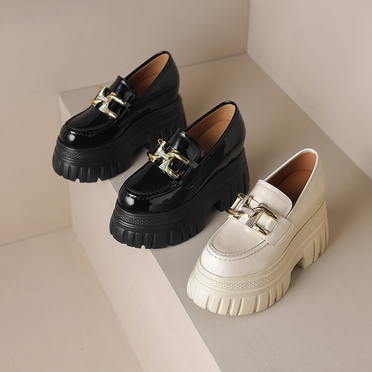 Women's Platform Rocker Shoes Patent Leather Slip-On High Heel - Style s.html - Image 3