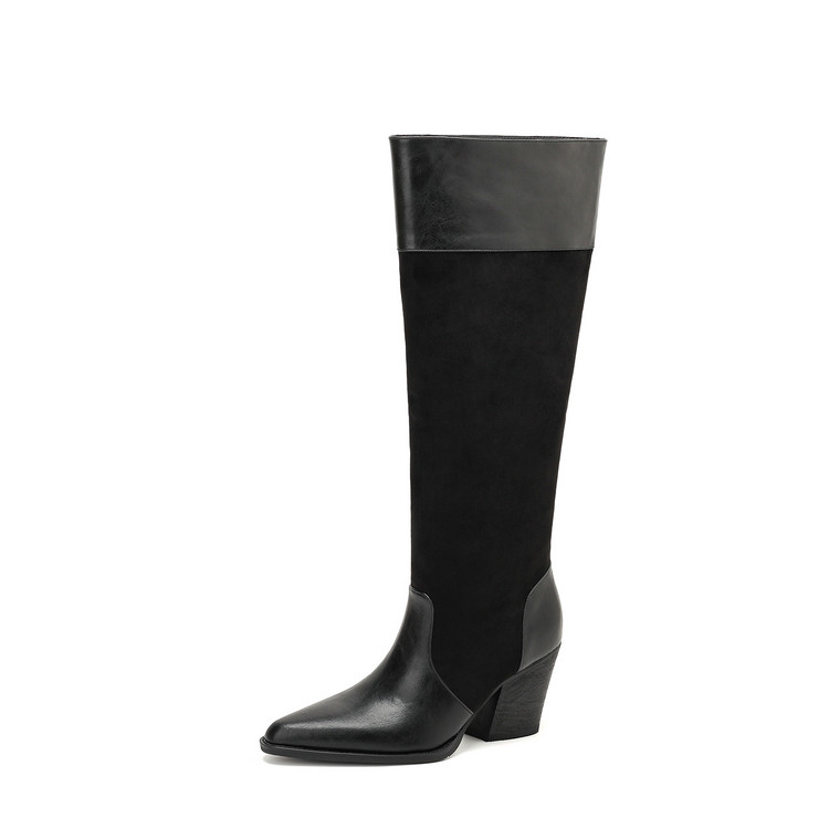 Women's Western High Heel Boots with Pointed Toe and Horseshoe Heel - Image 5